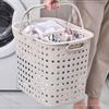 Multifunctional PP Laundry Basket Hollow Design Portable Hamper with Handles and Socks Bin for Home Laundry Storage
