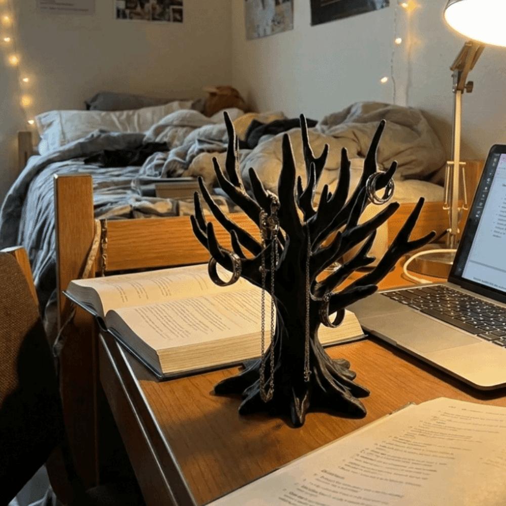 Retro Tree Shaped Jewelry Display Stand Plastic Standing Jewelry Organizer Branch-Shaped Tree Ornaments Vanity Table