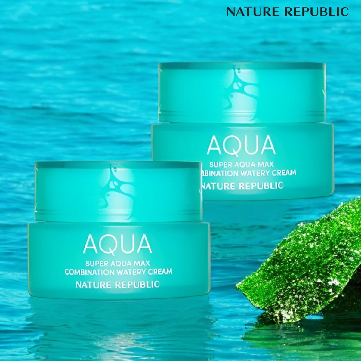 

[Nature Republic] Super Aqua Max Увлажняющий и Освежающий и Комбинированный Водянистый Крем для Сухой и Жирной и Комбинированной Кожи 80мл (6 вариантов) Combination 80ml X 2PCS