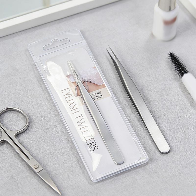 Lash Tweezers Stainless Steel Precision Isolation Eyelash Extension Tweezers Anti-Slip Groove Design Perfect Isolation Eyelash
