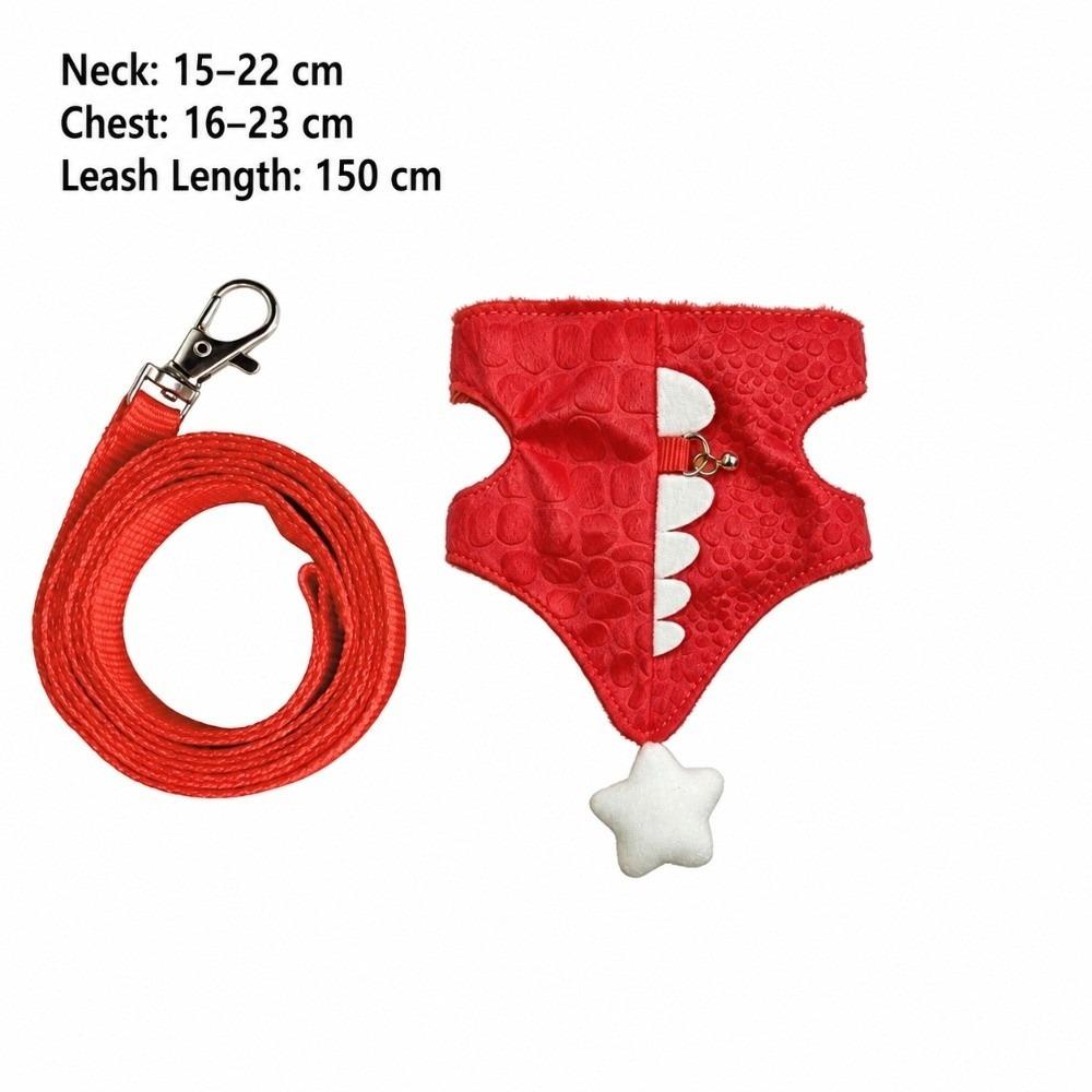 Dinosaur Shape Pet Harness Leash Flannel Small Pet Harness Cartoon Chest Strap Harness Walking