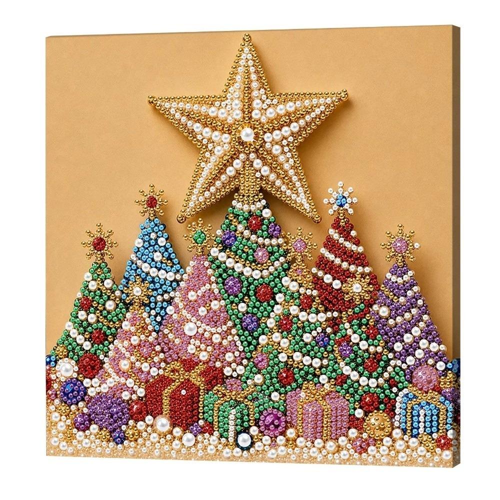 Self‑Adhesive Xmas Rhinestone Painting Kit Christmas Star Santa Crystal Painting Set Holiday Craft