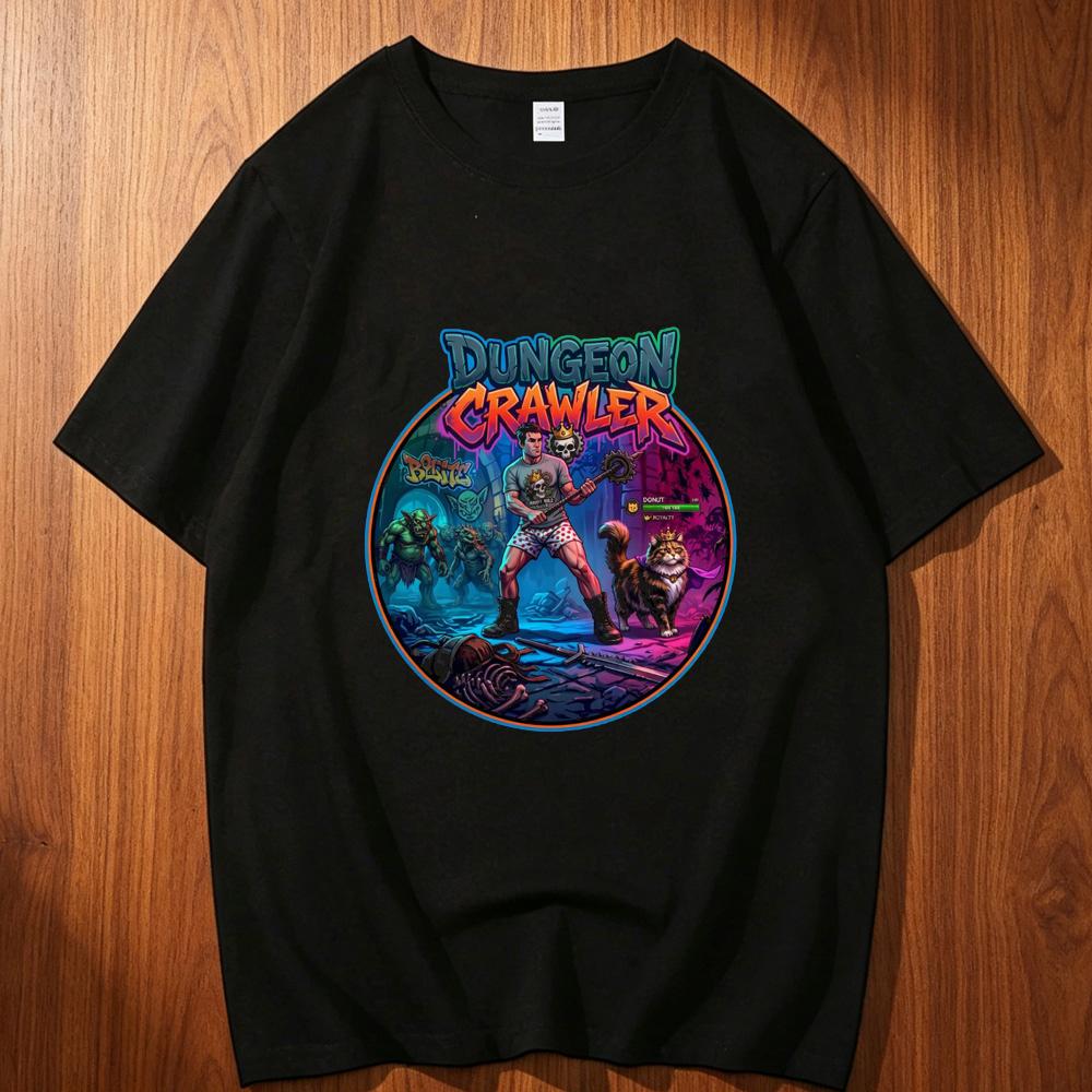 Dungeon Crawler Carl Cotton T Shirt Unisex Harajuku Grunge S Yk Trendy T Shirt Yk Psychedelic Pastel Anime Korean Clothes
