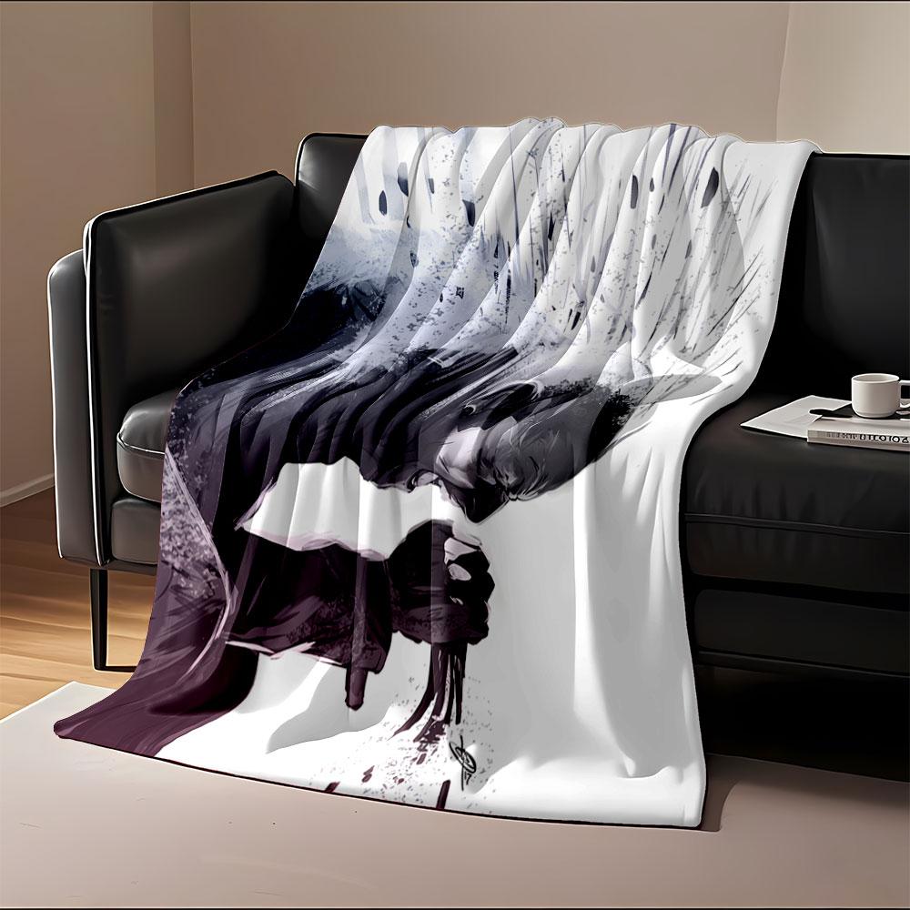 A man screaming intensely, with abstract energy bursting behind him. for all seasons blanket lunch break throw gift