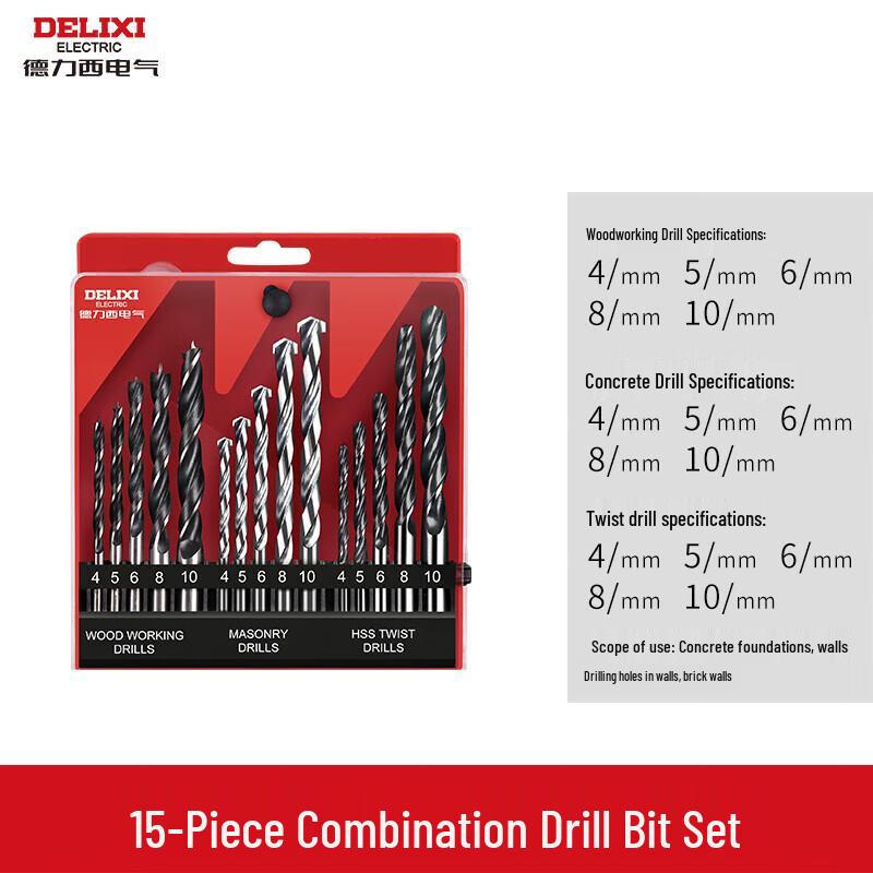 DELIXI ELECTRIC Impact Drill Bit & Hole Saw Set
