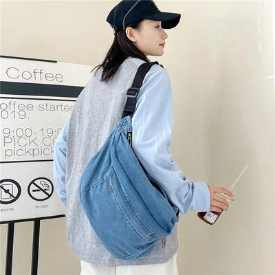 Wszechstronne dżinsowe saszetki na talię Jednokolorowe wysokiej jakości torby crossbody