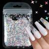 Holographic Four-Pointed Star Nail Sequins Laser Flakes DIY Manicure Design Nail Art Decorations Accessories