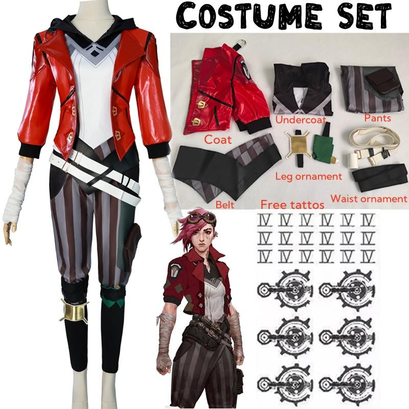 Arcane 2 League of Legends LOL Arcane Vi Game Cosplay Costume Anime LOL Arcane Vi Cosplay Uniform Carnival Suit Halloween Costum