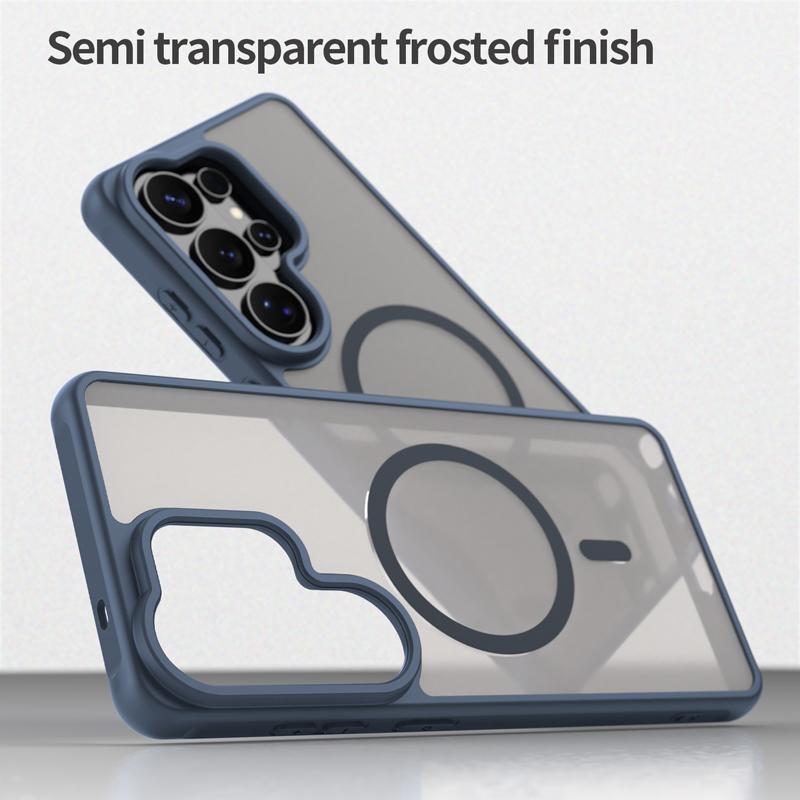 For Samsung Galaxy S26 Ultra Case Semi-Transparent Frosted Matte PC+TPU Anti-fingerprint Translucent Cover for Galaxy S26 Ultra