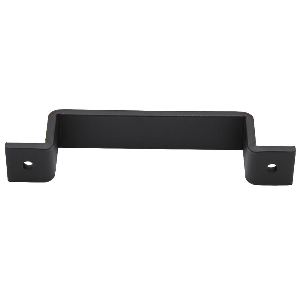 Dual-Sided Black Surface-Mounted Sliding Barn Door Handle