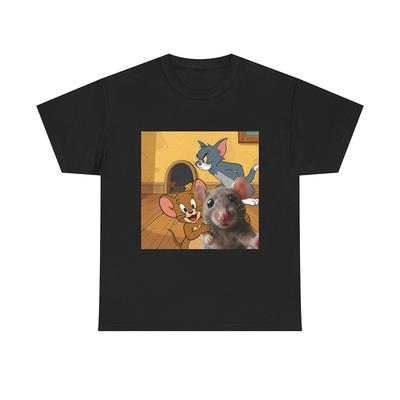 Jerry the Mouse with Selfie Mouse Tee | Vintage Tom & Jerry Cartoon T-Shirt