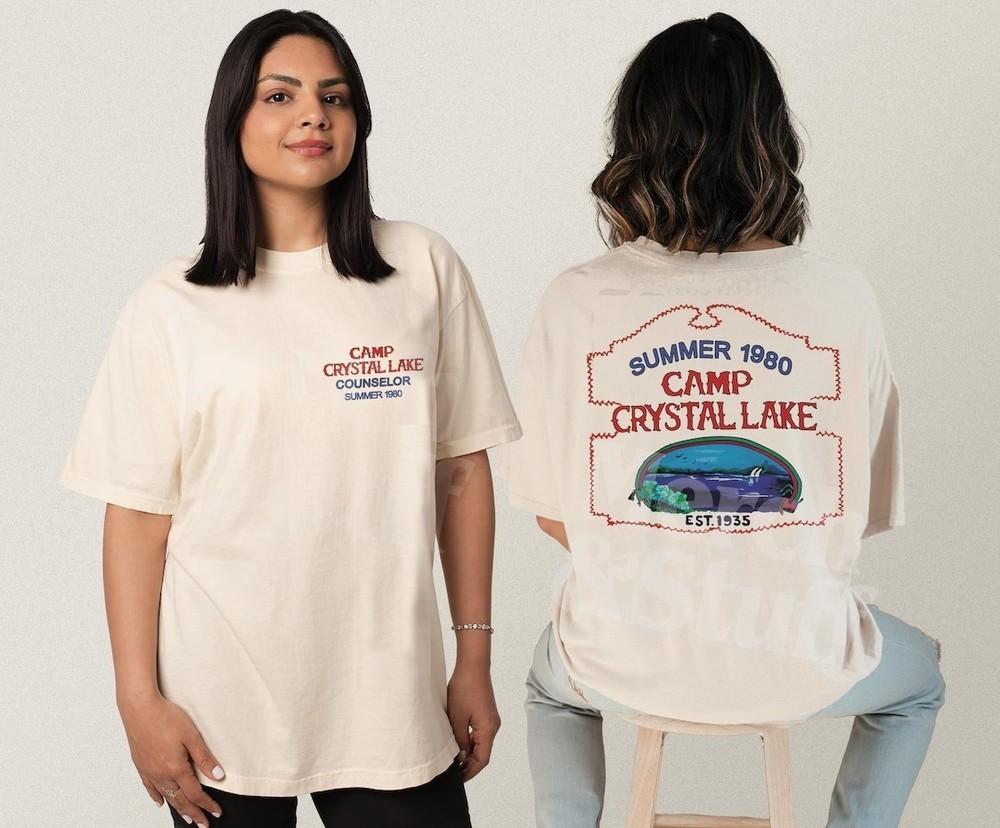 Camp Crystal Lake T-Shirt Vintage 80s Jason Horror Movie Graphic Tee Size S-4XL Unisex T-Shirt XXXXL