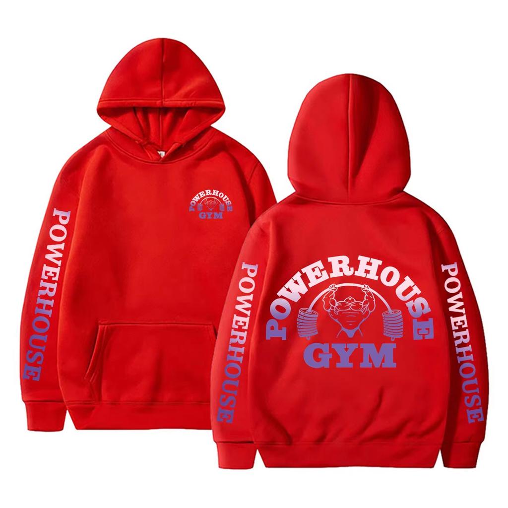 2026 Hot Sale Powerhouse Gym Logo Double Sided Print Hoodies Autumn Vintage Printed Sweatshirt Trendy Streetwear for Daily Looks