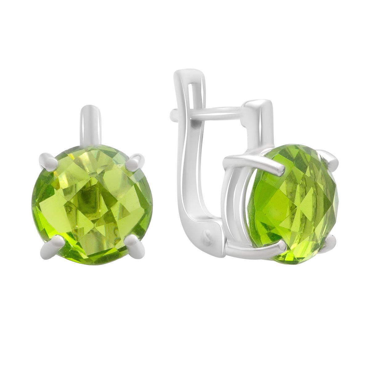 

Серебряные серьги с хризолітом (60002171) смарагдовий