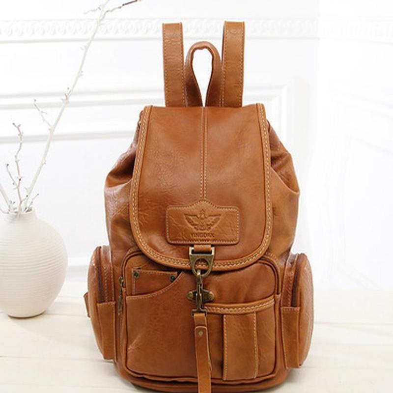 Women's Backpack Hang Bag Belt Buckle More Leisure Backpack Backpack Students Retro Travel Package School Bags