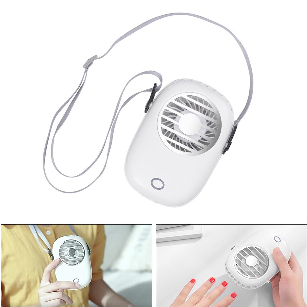 Mini USB Fan,Portable Hands Necklace Fan, Rechargeable Handheld 3 Adjustable Personal Desk