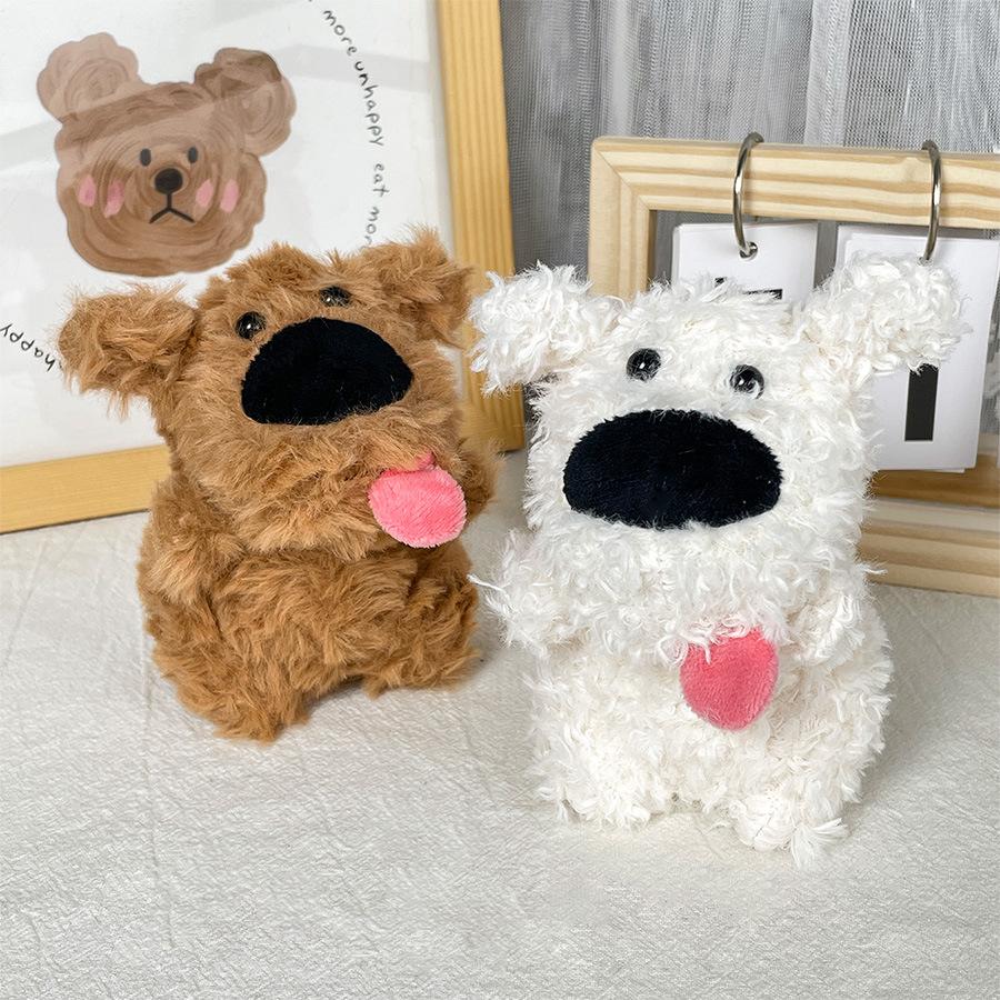 Pulling Thread Puppy Doll Plush Pendant Cute Pull Rope Retracted Tongue Dog Doll School Bag Pendant Birthday Gift