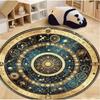 Compass Print Round Area Rug Bedroom Kitchen Mat Washable Indoor Floor Accent Bathroom Carpet Living Room Home Office Hallway