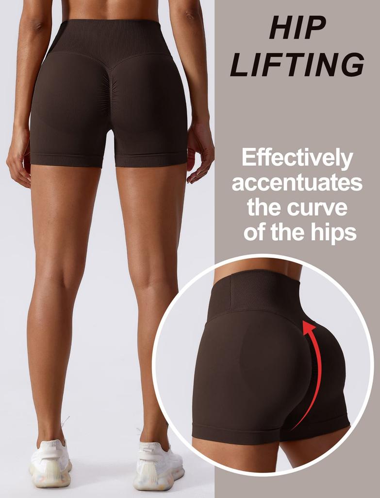 Maeau Yoga Short Stretch Shorts for and Size M Women's Butt-Lifting Tights, Leggings, Sweat-Wicking, Quick-Drying, Breathable, High-Waisted, Sports,