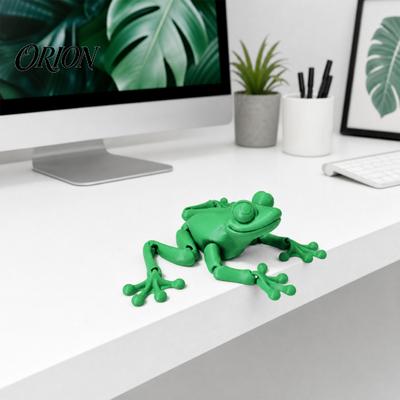 Creativo Ornamento Rana Animale Stampato in 3D, Statuetta con Giunti Mobili, Giocattolo Figura in Materiale PLA per Sollievo dallo Stress, Decorazione da Scrivania, per Cucina Auto