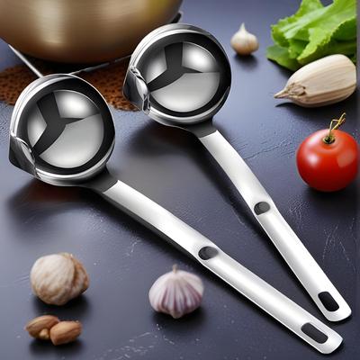 Oil Separator Spoon Stainless Steel Kitchen Ladle With Long Handle And Pouring Spout Gravy Separator Ladle For Cooking For Home