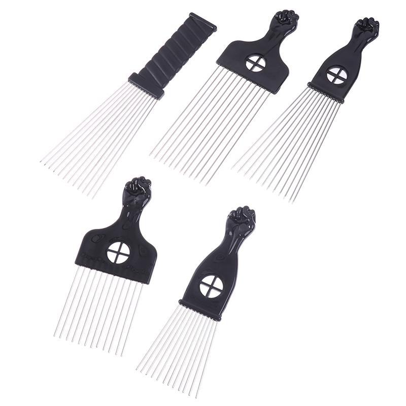 Schwarze Faust Afro Metallkamm Afrikanischer Haarkamm Bürste Salon Frisur Styling Werkzeug