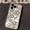 Black and White Hollow Stars for iPhone17promax Space Phone Case 16 Apple 13 All-inclusive 15 Transparent Xs