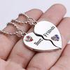 2Pcs Fashion Jewelry Best Friends Heart Letter Pendant Necklaces