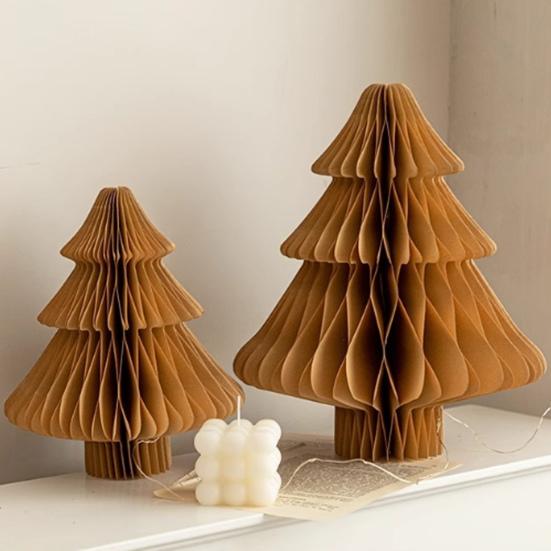 Honeycomb Paper Christmas Tree 3D Foldable Accordion Xmas Tree Winter Tabletop