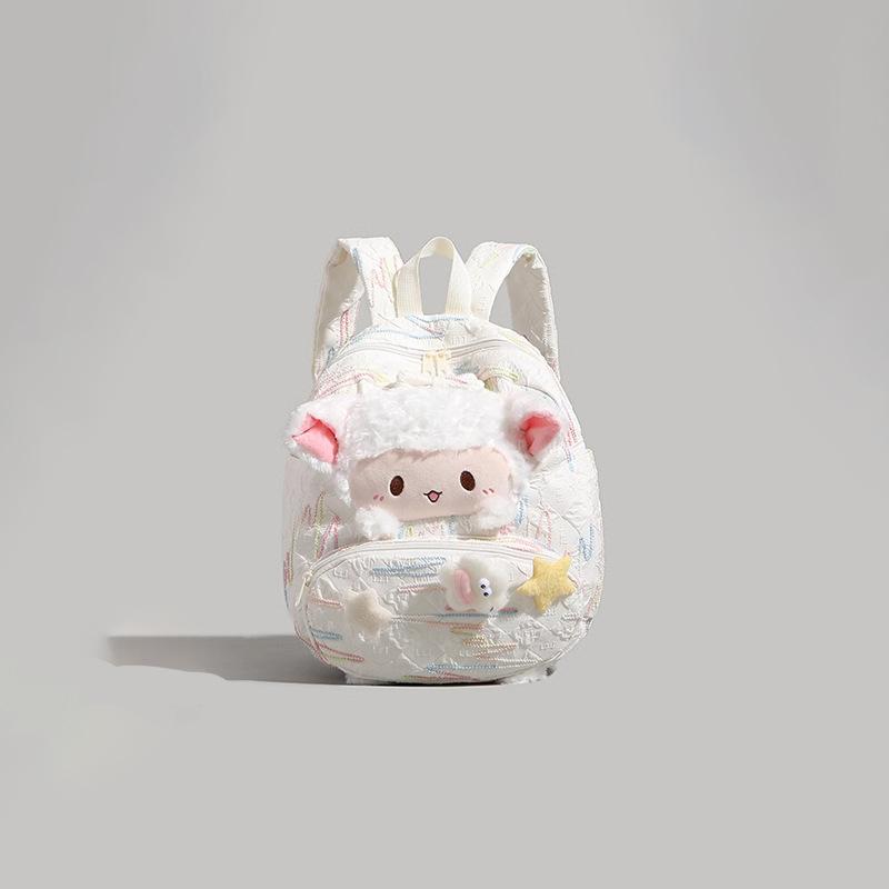 High-value cute lamb backpack winter new female college student schoolbag large-capacity commuter backpack