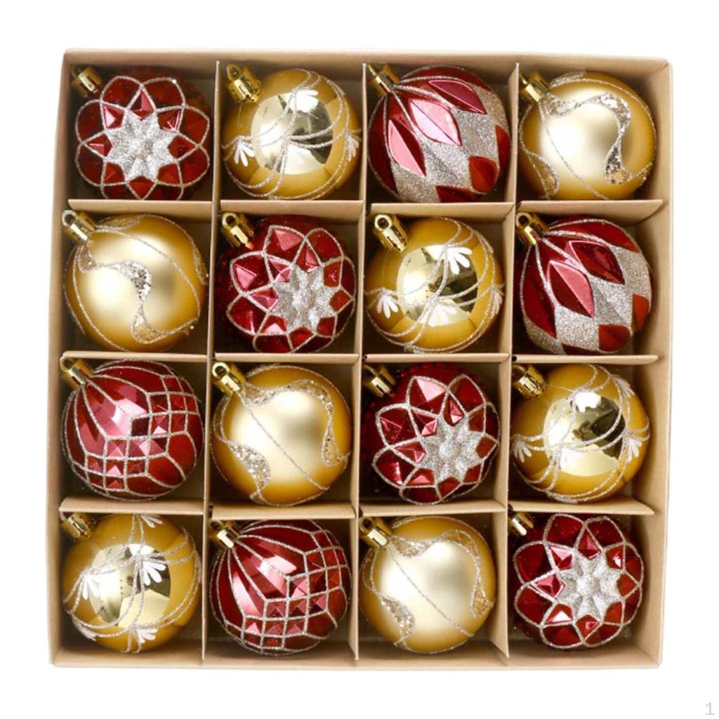 16 Pieces Christmas Ball Ornaments Hanging Crafts Charm Pendants Xmas Decorations for