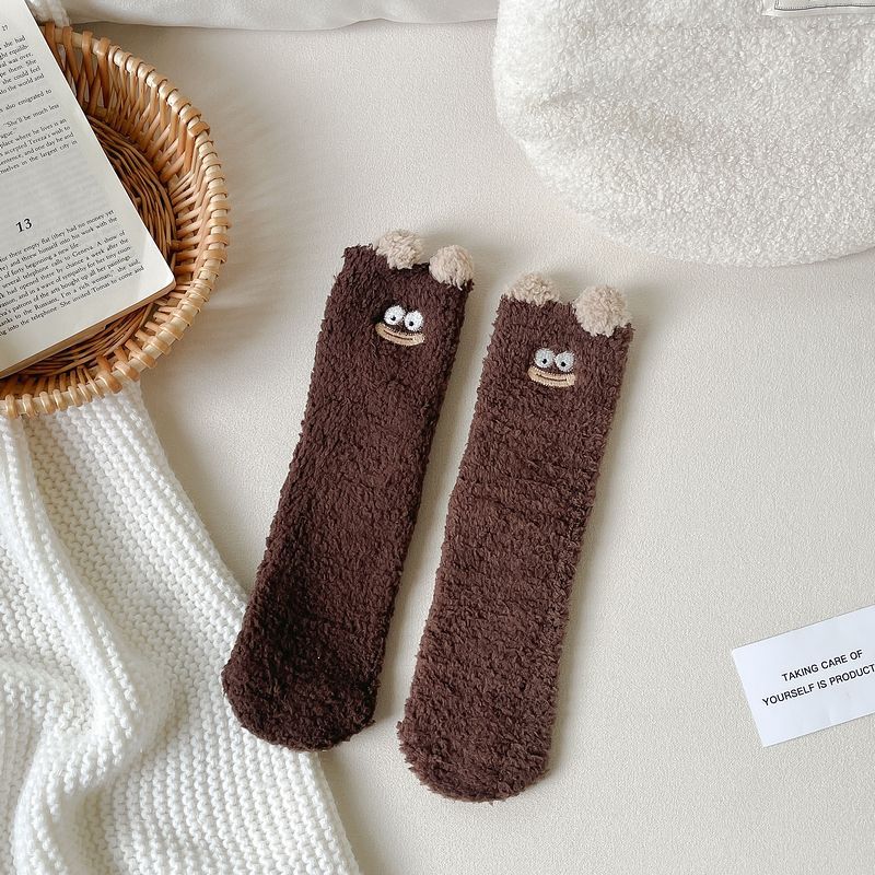 Șosete Drăguțe Desen Animat Femei Toamnă Iarnă Groase Calde de Podea Dormit Șosete Coral Velvet Termice Lolita Kawaii Șosete Cadouri de Crăciun