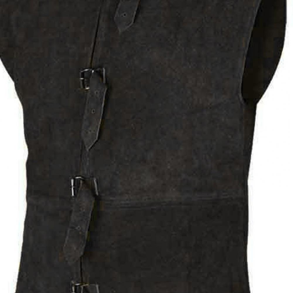 Men Waistcoat Vintage Medieval Renaissance Gentleman Satge Performance Sleeveless One Tone Stand Collar Role Play Cosplay Cos