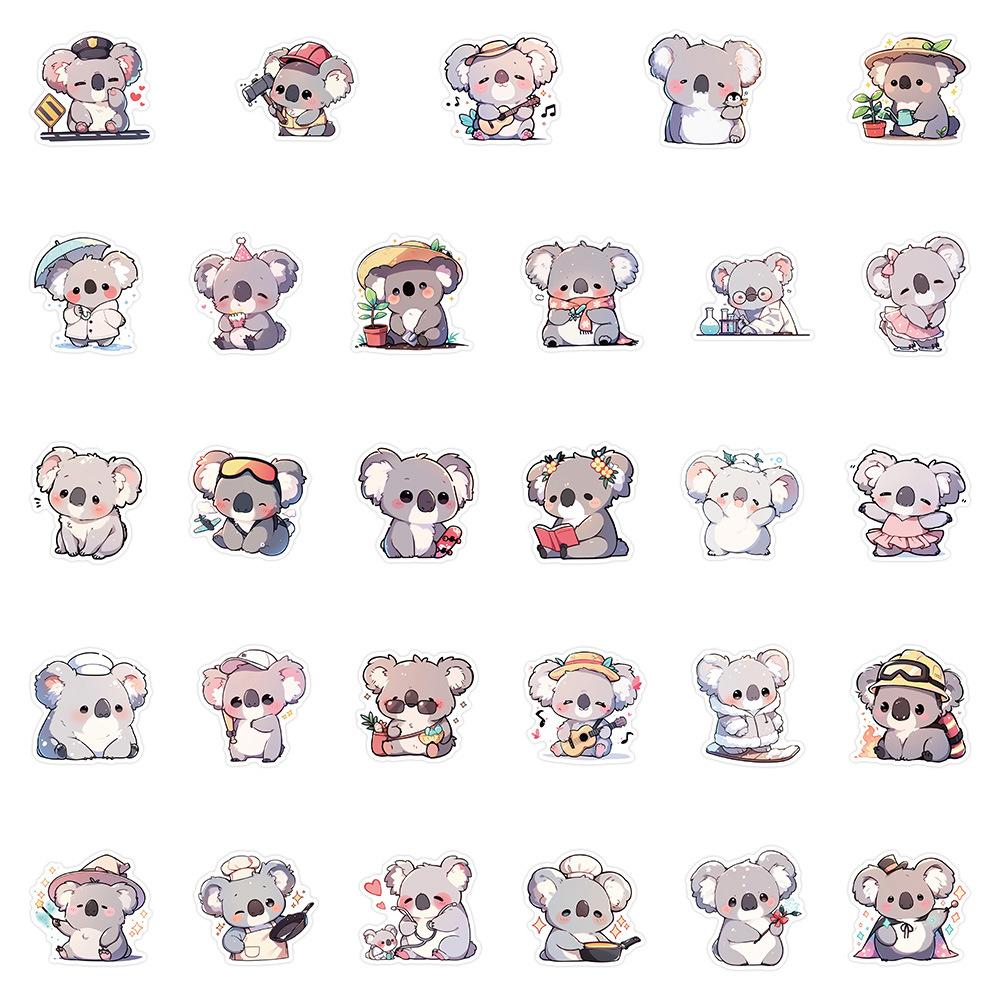 54Pcs New Cute Cartoon Koala Graffiti Decoration Mobile Phone Waterproof Children'S Stickers