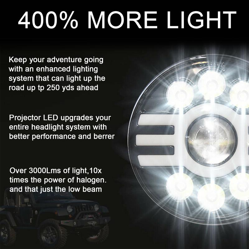 Car LED Roung Light 7in Diameter 500W 6 Beads Aluminium Alloy Round LED Car Light Round LED Car Light Car LED Round Light
