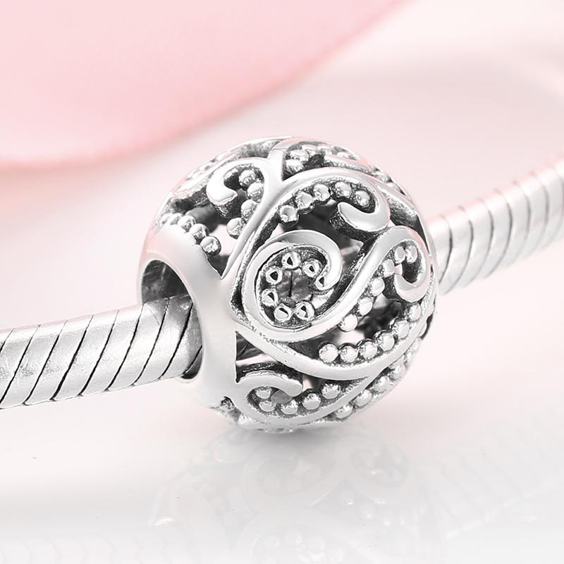 925 Silver Sparkling Angel Wings Dream Catcher Skull Clear CZ Charms for Jewelry Making Fit Original Designer Bracelets