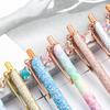 1Pcs 1.0 Mm Crystal Rainbow Pendant Ball Pen Luxury Metal Rod Ballpoint Pen Stationery Ballpen Office School Supplies