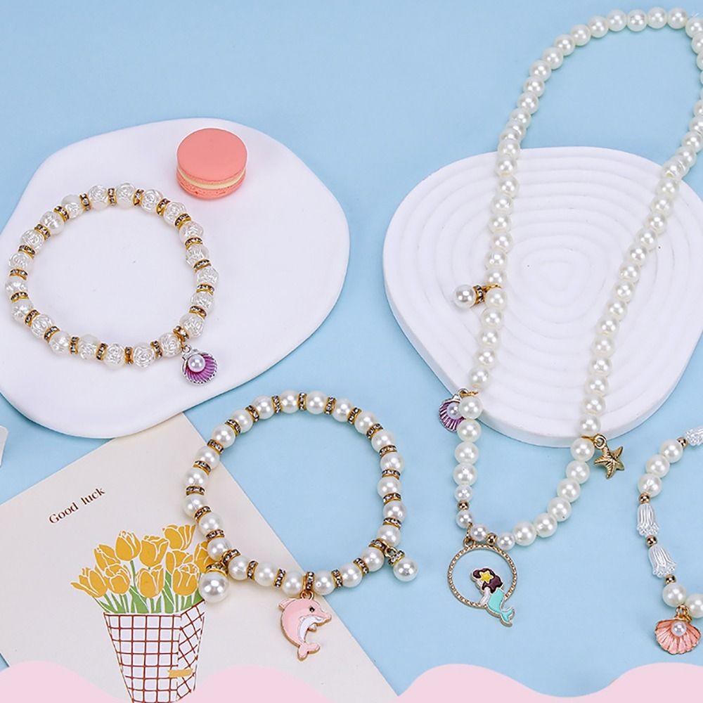 520/640/720PCS Round Pearl Beads Mixed Shape Seedbeads Creative Pearl Loose Beads 4-6 Year Old Kids