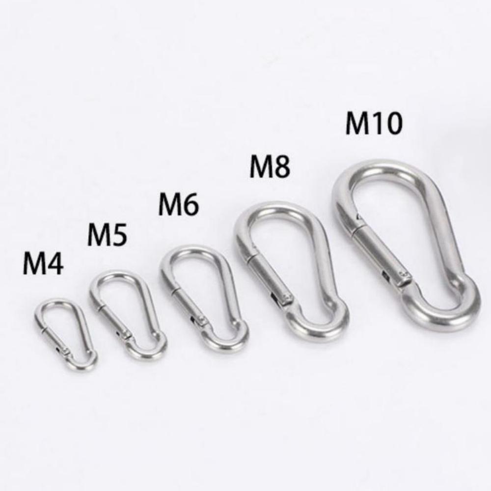 1/2PCS 304 Stainless Steel Carabiner Safety Buckles Spring Snap Hook Outdoor Climbing Camping Rope Suspension Connection Buckle