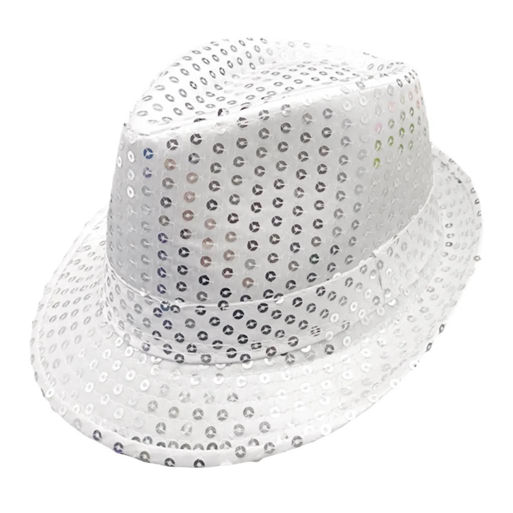 Men Women Jazz Hat Sequins Party Carnival Hat Stage Dance Performance Adults Hip Hop Cap Disco Glitter Costume Unisex Hats