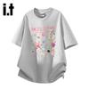 Izzueit Women's Cotton Cartoon Letter Print T-Shirt