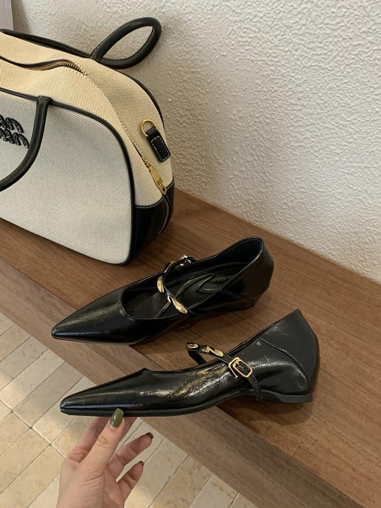 2025 nové podzimní lodičky s špičkou, dámské se skrytým zvýšením výšky o 5 cm, neunavují nohy, francouzské retro Mary Jane malé kožené boty