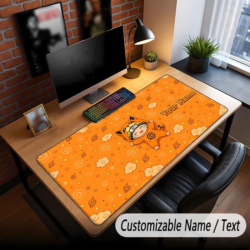 Custom Name Extended Mouse Pad,Naruto Gaming Desk Mat For Home Office Desktop Decor