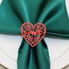 6pcs Elegant Wedding Hollow Out Love Napkin Rings Romantic Table Decor Heart Cutout Design Anniversary Wedding Table Settings