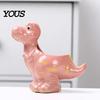 Small Plant Holder for Office Ceramic Dinosaur Planter, Cartoon Flower Pot with Drainage Hole, Cute Animal Dino Succulents, Indoor Outdoor Home