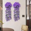 Yousheng 2 Pcs Faux Hanging Violet Flowers Artificial Vines with Blooms Fake Hanging Plants Violet Flowers for Indoor Home Wedding Garden Yard