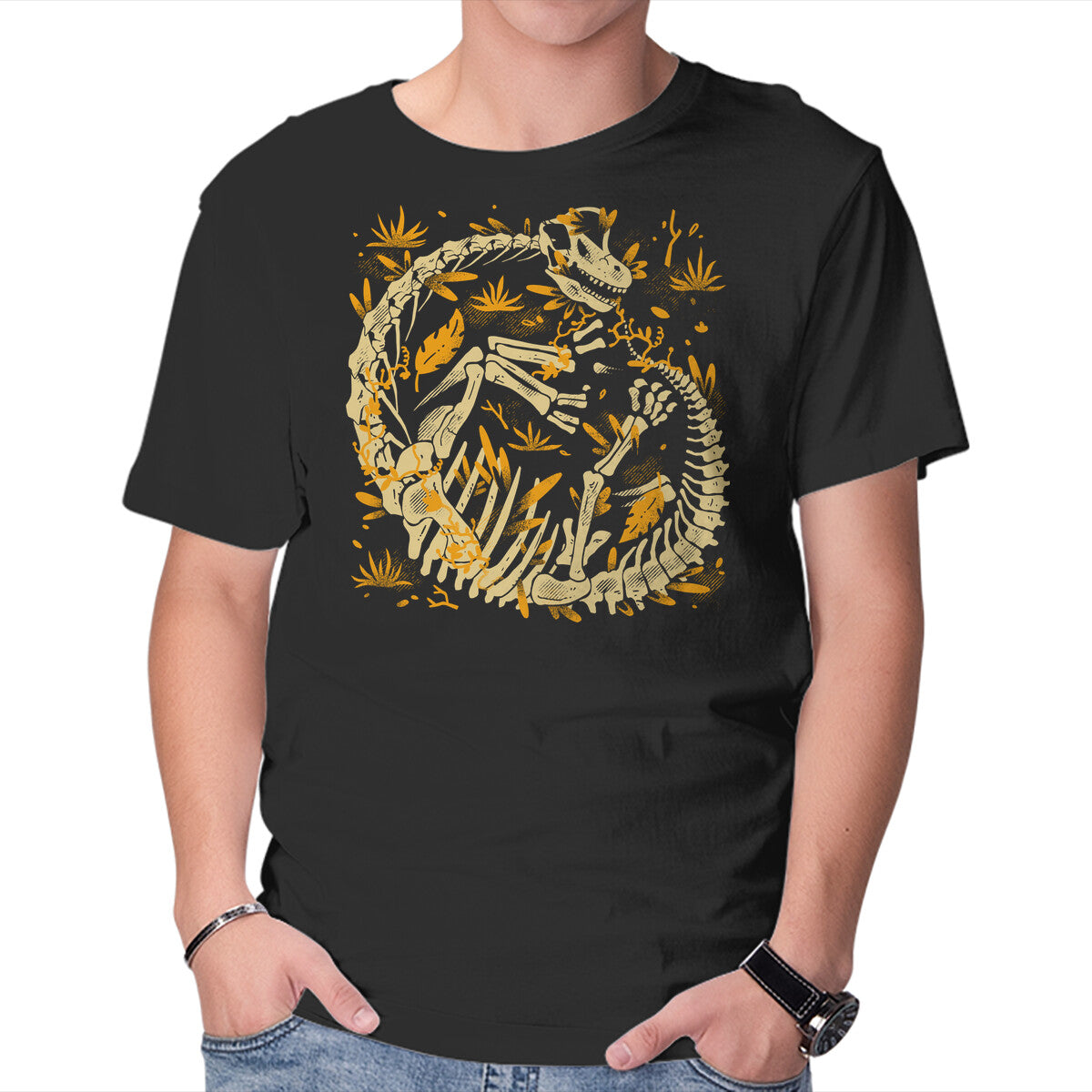 Unisex Crew Neck T-Shirt Jurassic Brachio Graphic Short Sleeve Casual Tee M
