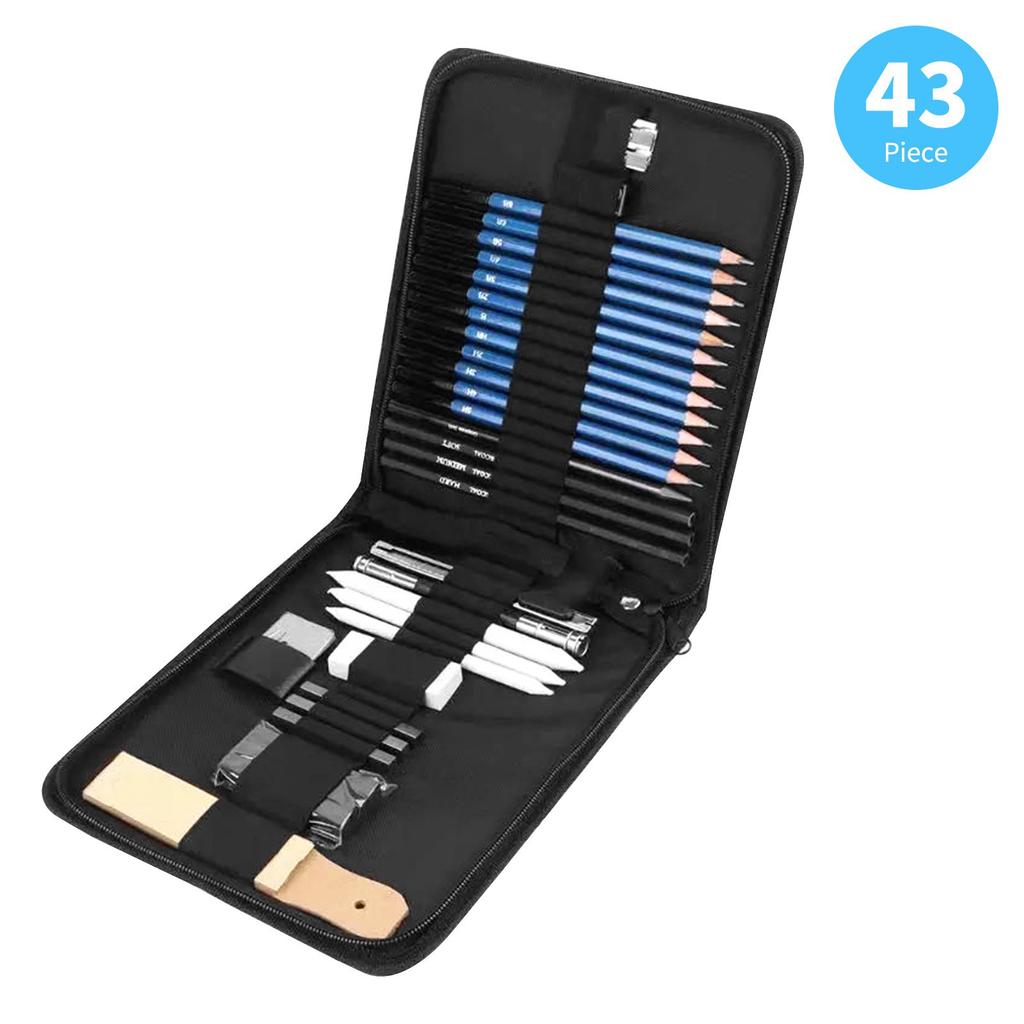 95 Piece Professional Drawing Pencils and Sketch Set Includes Oil Colored Pencil Sketch Charcoal Graphite Pencil