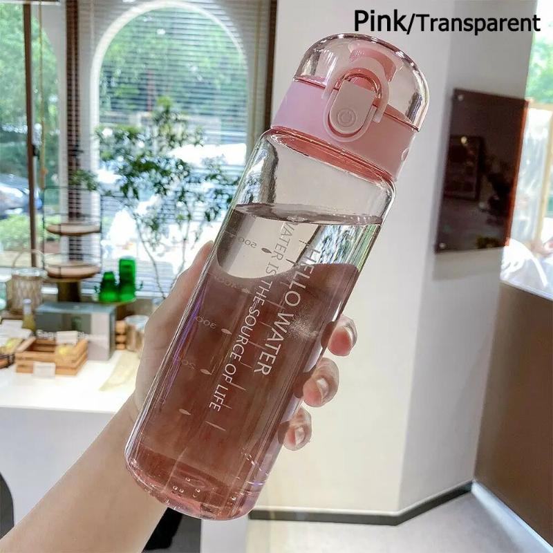Sports Transparent Water Bottle 780ml Portable Gym Travel Clear Leakproof Drinking Bottle Frosted Bottle Large Capacity Water Cup Bouncing Plastic Cup