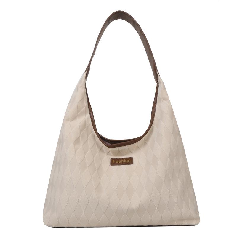 

2026 Brand Design Popular Women s Bag Diamond Canvas Oblique Straddle Bag Casual Shoulder High Capacity Class Underarm Tote Bag бежевий